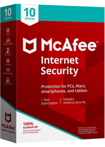 McAfee Internet Security 2024 - 10 Devices / 1 Year Key