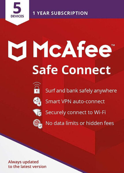 McAfee Safe Connect VPN 2024 - 5 Devices 1 Year Key Global