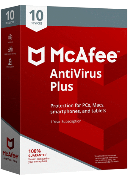 McAfee AntiVirus 2024 - 10 Devices 1 Year Key