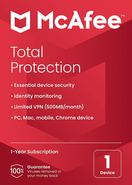 McAfee Total Protection 2024 - 1 Device 1 Year Key